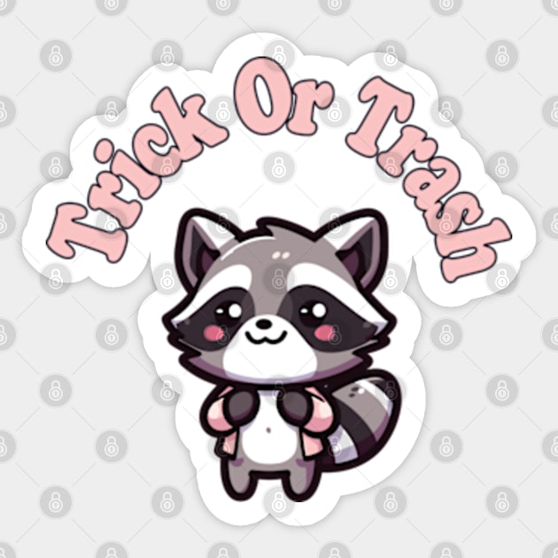 Cute Kawaii Raccoon Trick or Trash! Sticker by hippohost